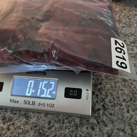 Style & co Woman’s Velvet Floral Long Sleeve Collared Button Up Burgundy-1X - Picture 9 of 9